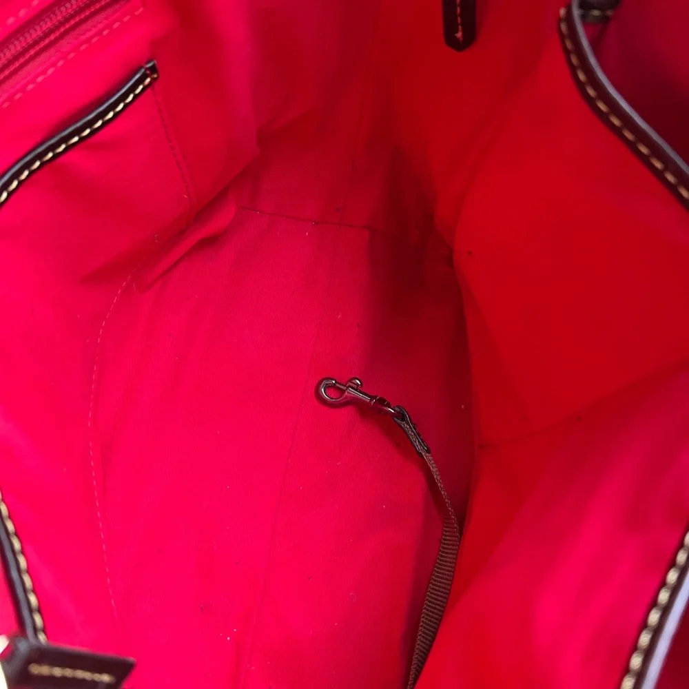 Dooney & Bourke Maddie Saffiano in Green and Brown - Picture 7 of 16